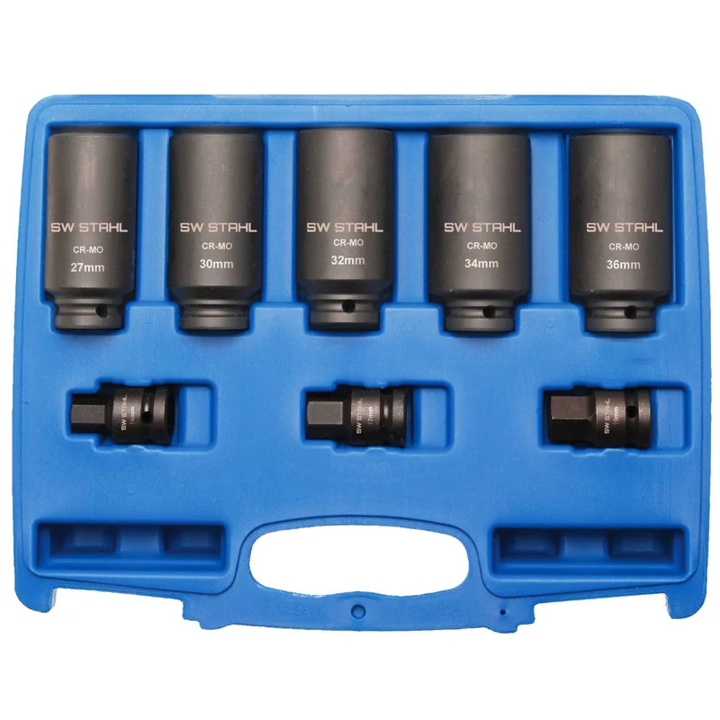 SW-Stahl IMPACT-Steckschlüsseleinsätze 3/4" Zwölfkant 8-teilig