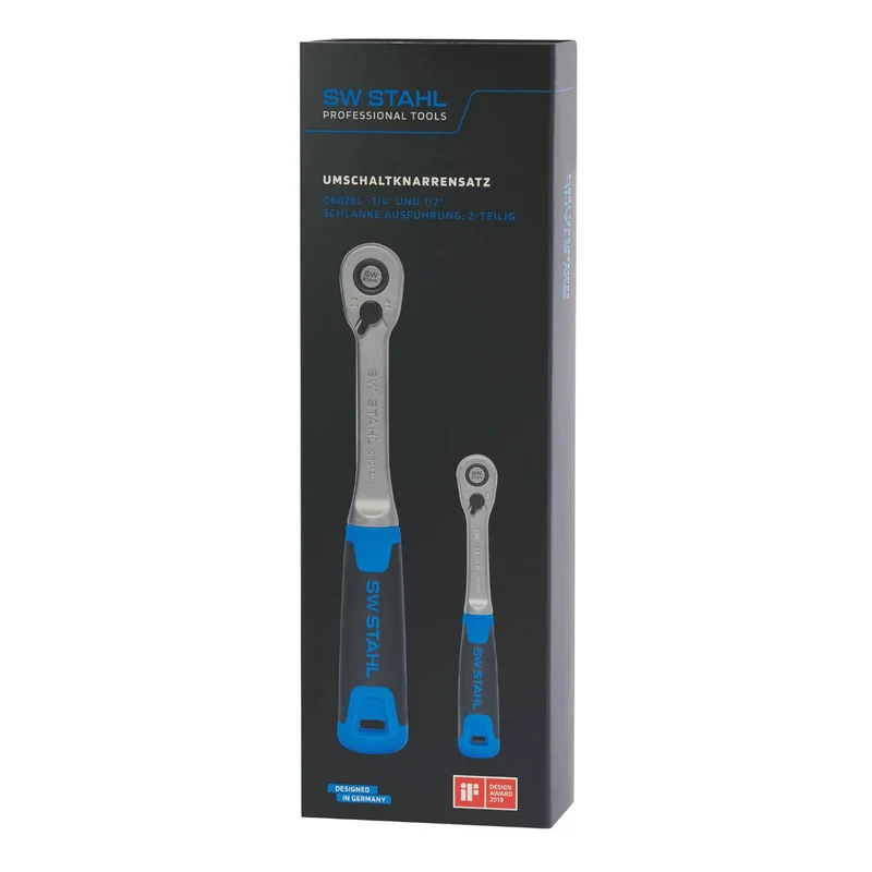 SW-Stahl Umschaltknarrensatz 1/4" und 1/2" schlanke Ausführung 2-teilig