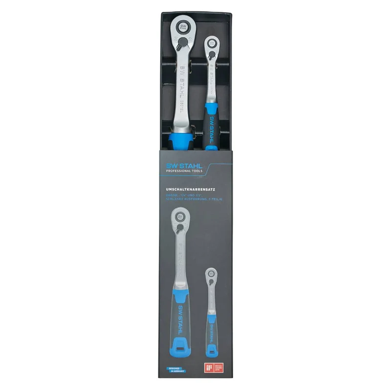 SW-Stahl Umschaltknarrensatz 1/4" und 1/2" schlanke Ausführung 2-teilig