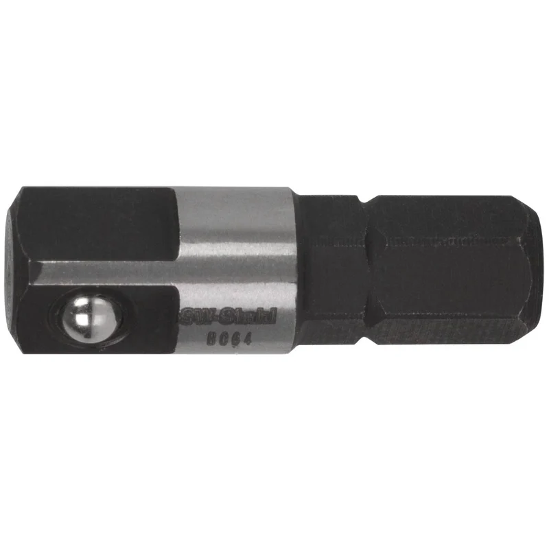 SW-Stahl Adapter Steckschlüsseleinsatz 1/4" Sechskant auf 1/4" Vierkant 25 mm