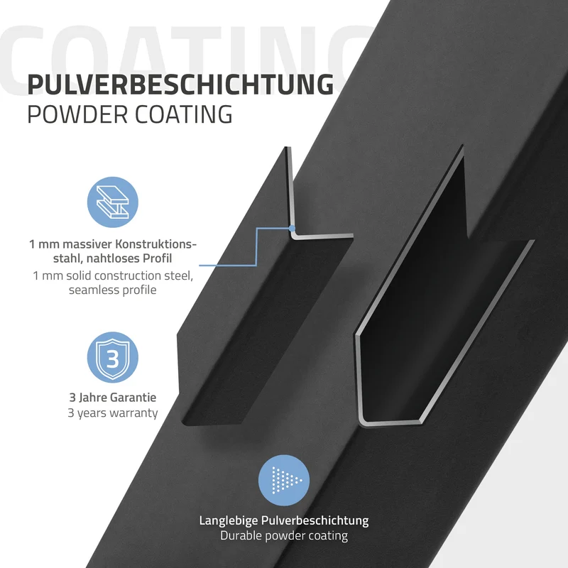 2x Tischbeine Trapez Design 60x72 cm Schwarz pulverbeschichtete Stahl Tischgestell für Esstisch Schreibtisch