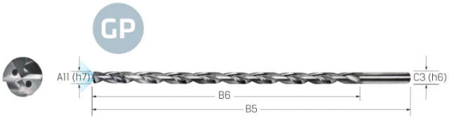 High-performance drill VHM PREMUS GP, GP, 20 × A11, TiAlN, HA