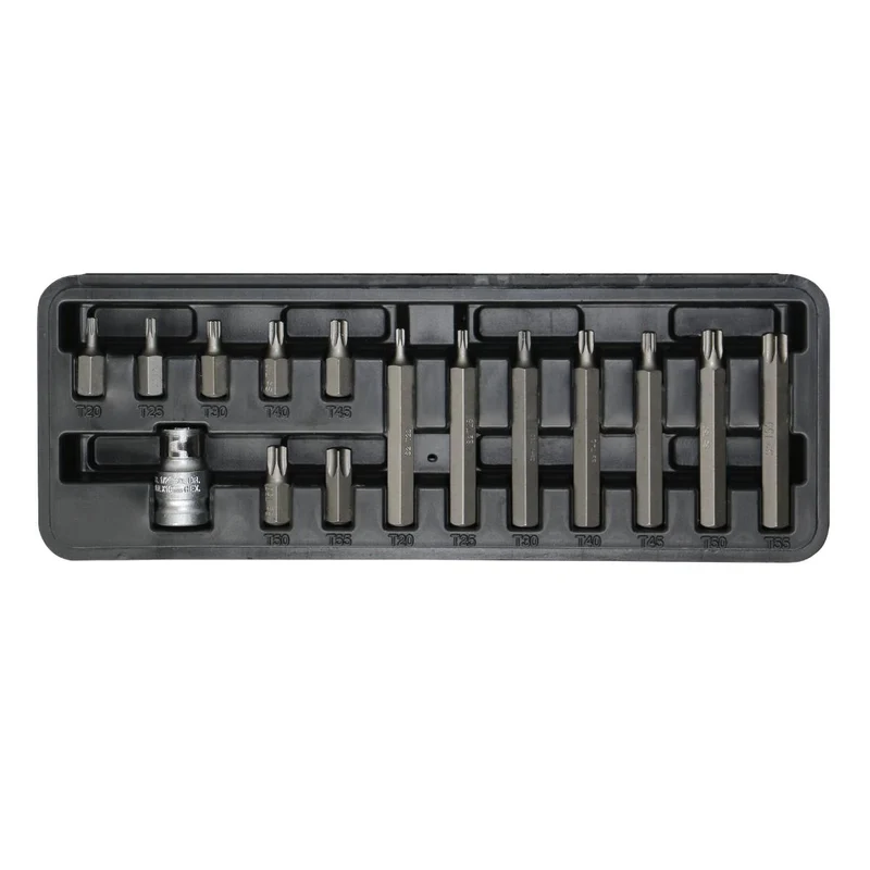 SW-Stahl Bitsortiment 3/8" T-Profil T20-T55 15-teilig