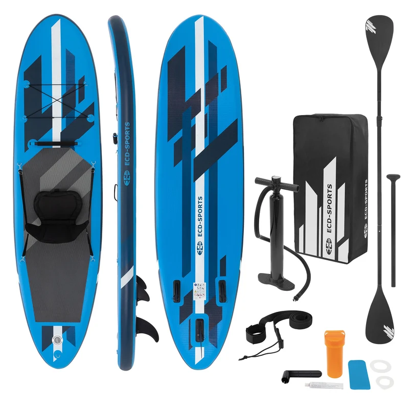 Stand Up Paddle aufblasbares SUP Board mit Kajak Sitz 320x82x15 cm aus PVC inkl. Pumpe und Tragetasche