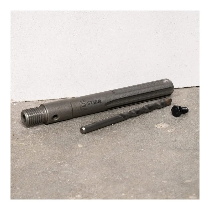 STIER Aufnahmeschaft SDS-Max M16 160 mm inkl. Zentrierbohrer für Hohlbohrkronen.