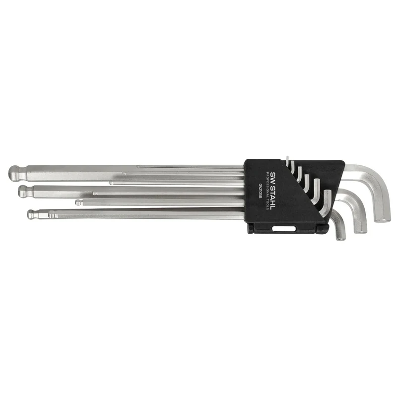 SW-Stahl Winkelschlüsselsatz Innensechskant Kugelkopf 15-10 mm schmal 9-teilig