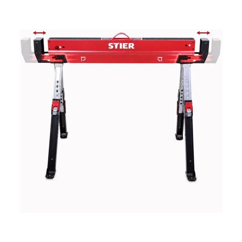 STIER Premium Klapp-Sägebock höhenverstellbar mit Spannmodul 590 kg