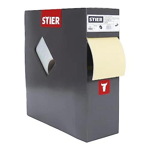 STIER Schleifpapier auf Schaumunterlage P400 115x92mm Rollenlänge: 25m Profile