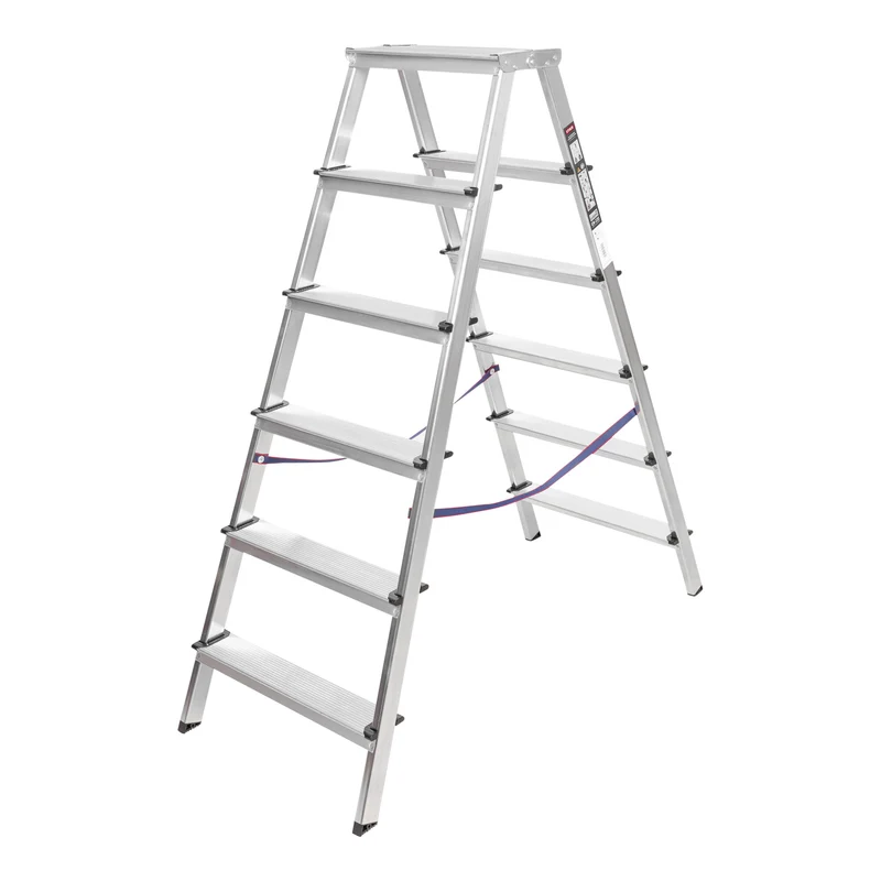 STIER Stufen Stehleiter 2x6 Stufen beidseitig begehbar leicht robust Sichere