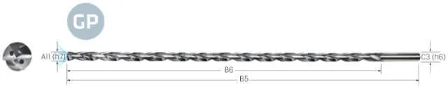 High-performance drill VHM PREMUS GP, GP, 40 × A11, TiAlN, HA