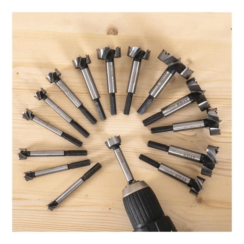 STIER Forstnerbohrer-Set in Holz-Kasette 15-teilig (Durchmesser 10 - 50 mm) 8 -
