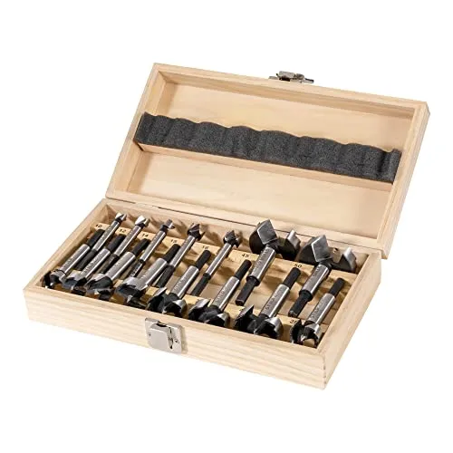 STIER Forstnerbohrer-Set in Holz-Kasette 15-teilig (Durchmesser 10 - 50 mm) 8 -