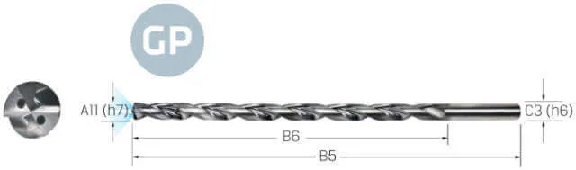 High-performance drill VHM PREMUS GP, GP, 15 × A11, TiAlN, HA