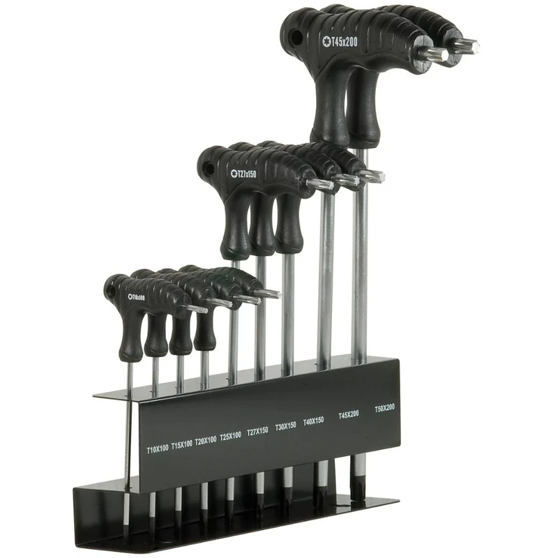 SW-Stahl T-Griff Winkelschraubendrehersatz T-Profil T10-T50 9-teilig