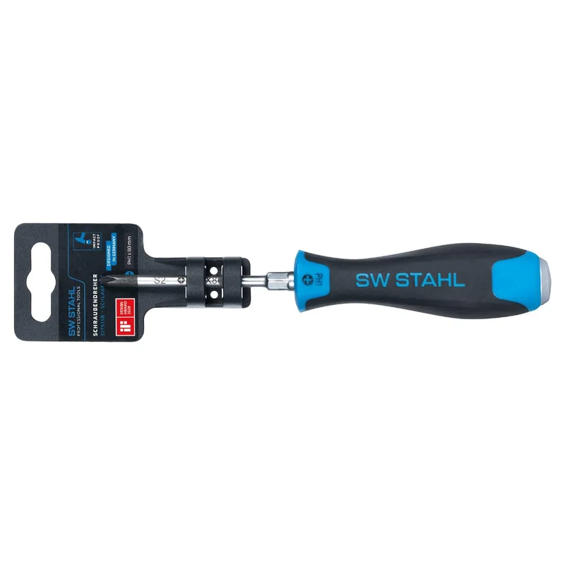 SW-Stahl Schraubendreher schlagfest Kreuz PH1 x 80 mm
