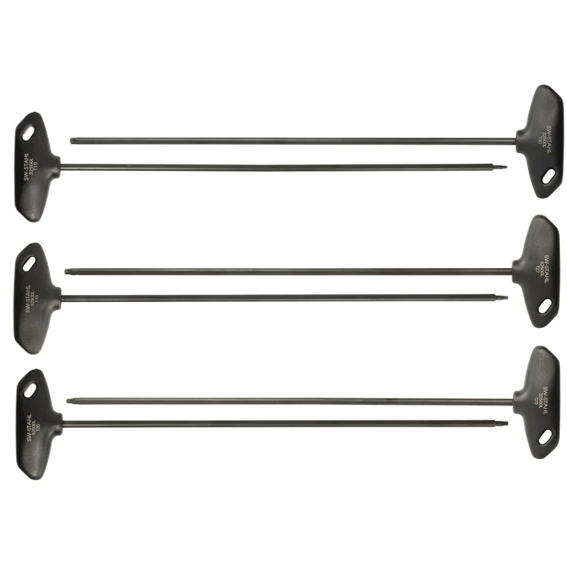 SW-Stahl T-Griff Schraubendrehersatz T-Profil T10-T30 extra lang 6-teilig