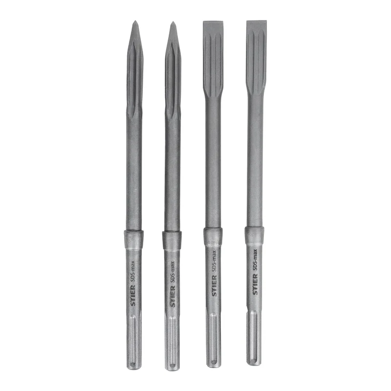 STIER Meißel-Set SDS-max 4-tlg. 400 x 25 mm / 400 mm