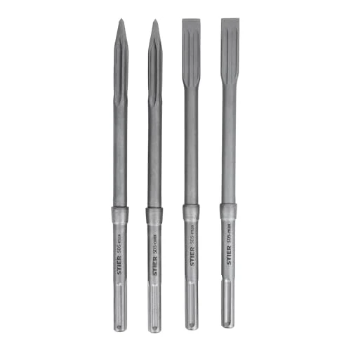 STIER Meißel-Set SDS-max 4-tlg. 400 x 25 mm / 400 mm