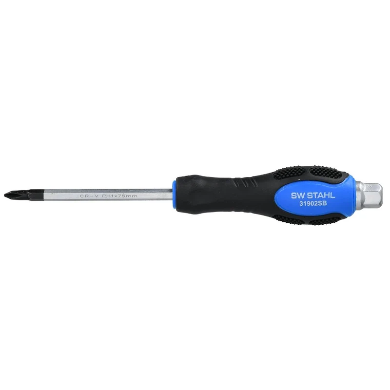 SW-Stahl Schraubendreher schlagfest Kreuz PH1 x 75 mm