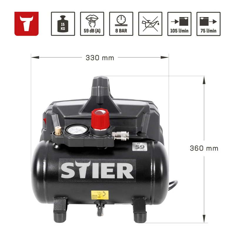 STIER Flüsterkompressor FKT 215-8-6 ölfrei