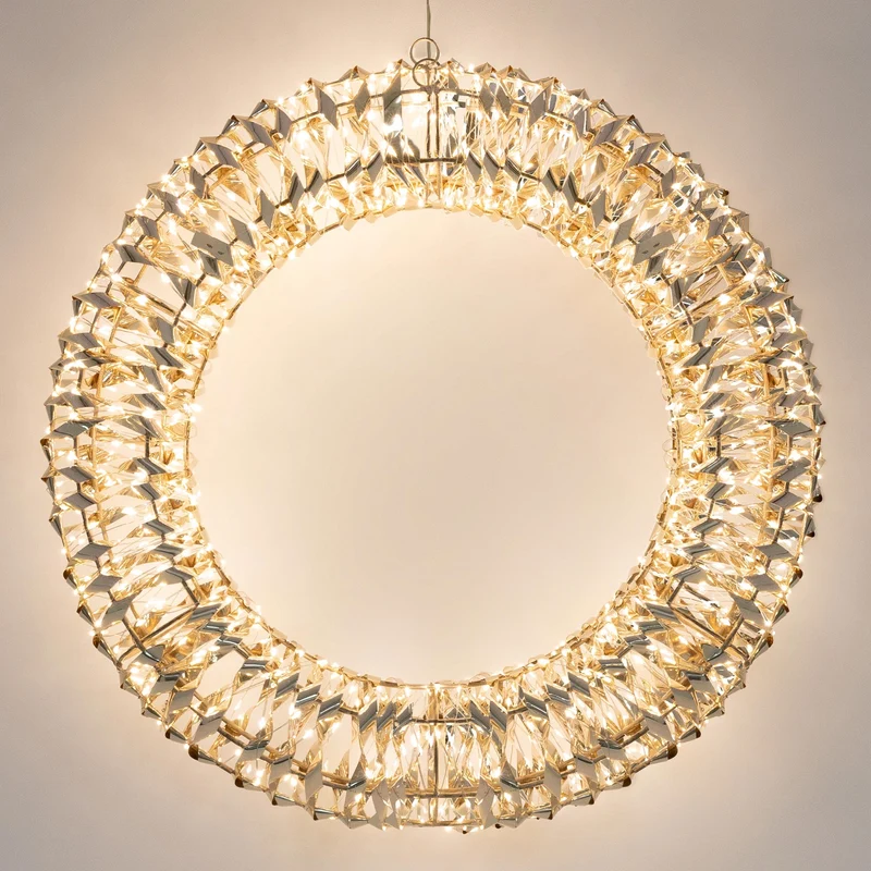 Lichterkranz mit 720 warmweißen LEDs Ø 50 cm mit Timer für innen und außen Weihnachtskranz