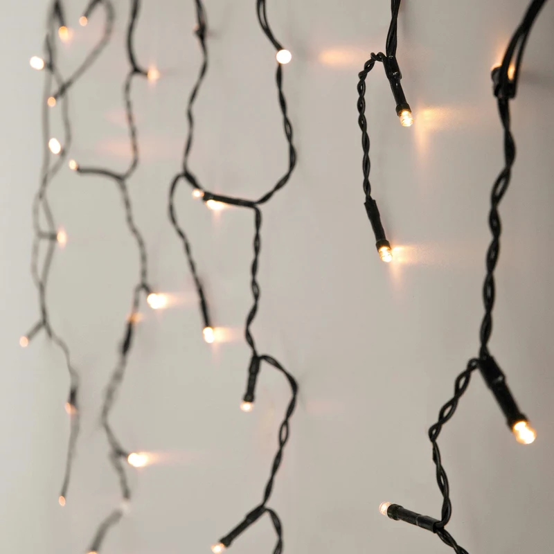 LED Lichtvorhang 12m warmweiß mit 360 LEDs aus PVC