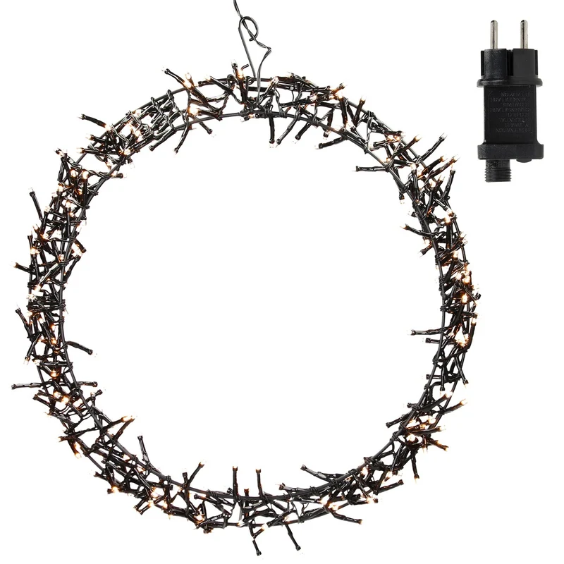 Lichterkranz für Weihnachten Ø38cm Warmweiß 300 LEDs IP44 Innen/Außen