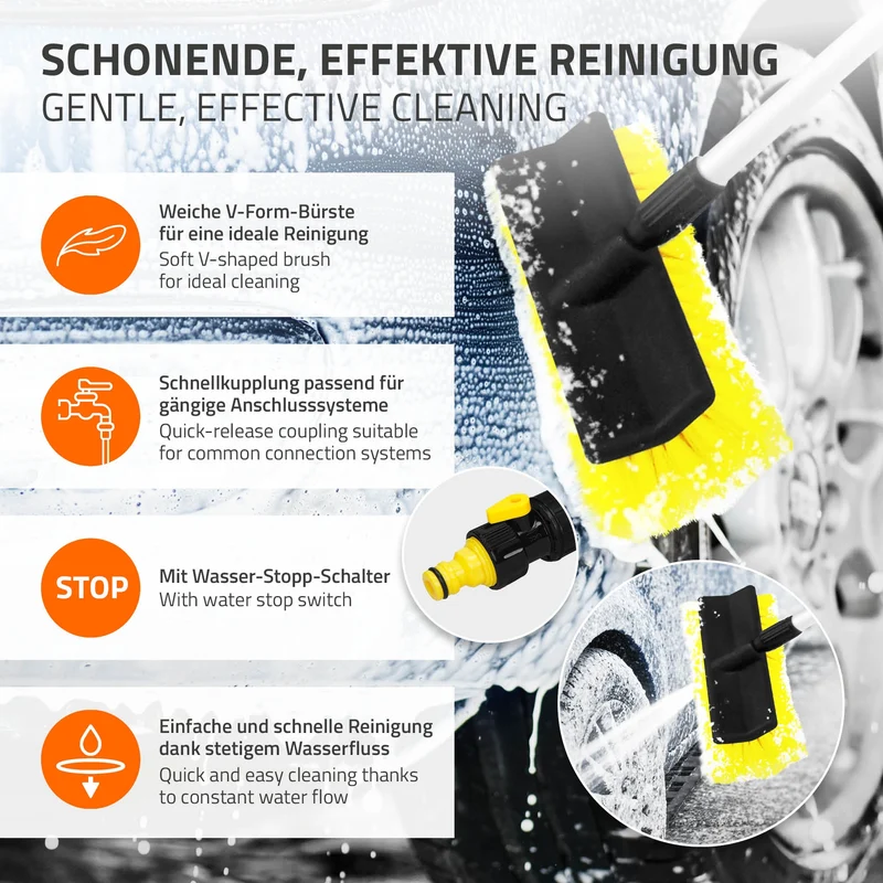 Auto Waschbürste mit Aluminium Teleskop Stiel bis 300 cm