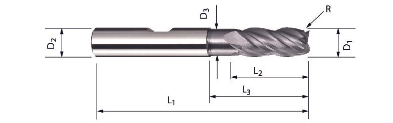 SBF8324, solid carbide precision milling cutter, Ø 12 mm, type SBF83240120