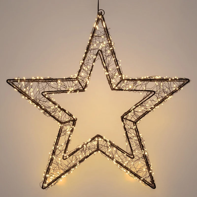 LED Weihnachtsstern 50 cm mit 720 extra-warmweißen LEDs und Timer für Innen und Außen IP44 Spritzwassergeschützt