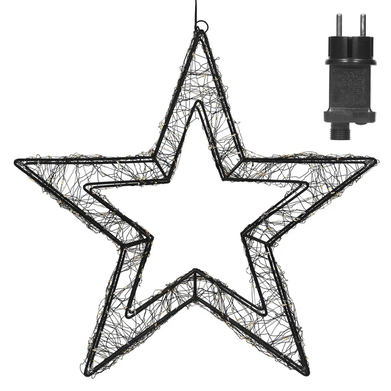 LED Weihnachtsstern 38 cm mit 500 extra-warmweißen LEDs und Timer für Innen und Außen IP44 Spritzwassergeschützt