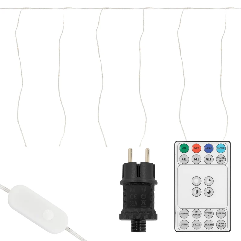 LED Lichtervorhang 6 m mit 240 LEDs Warmweiß IP44 Timer