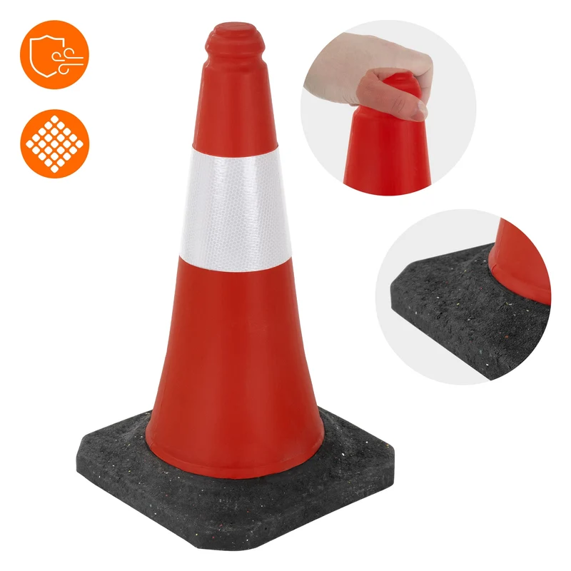 20er Set Verkehrsleitkegel Verkehrshütchen Pylone beschwert 51cm Rot/Weiß mit schwerem Fuß