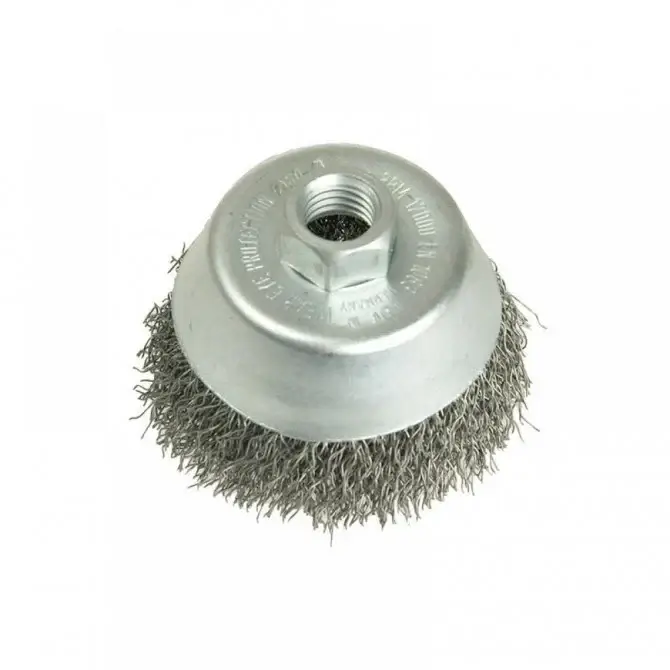 Lessmann cup brush, crimped D150, holder M14x2,0, STA 0,35 Art. no. 423.167