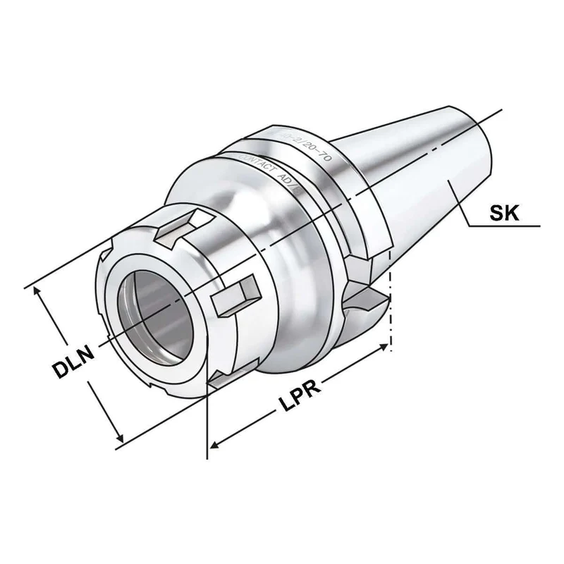 ER Collet Chuck BT 30 - 1/10 - 70 | ER 16 ~ ISO 7388-2 JD [JIS B 6339 AD] | DC