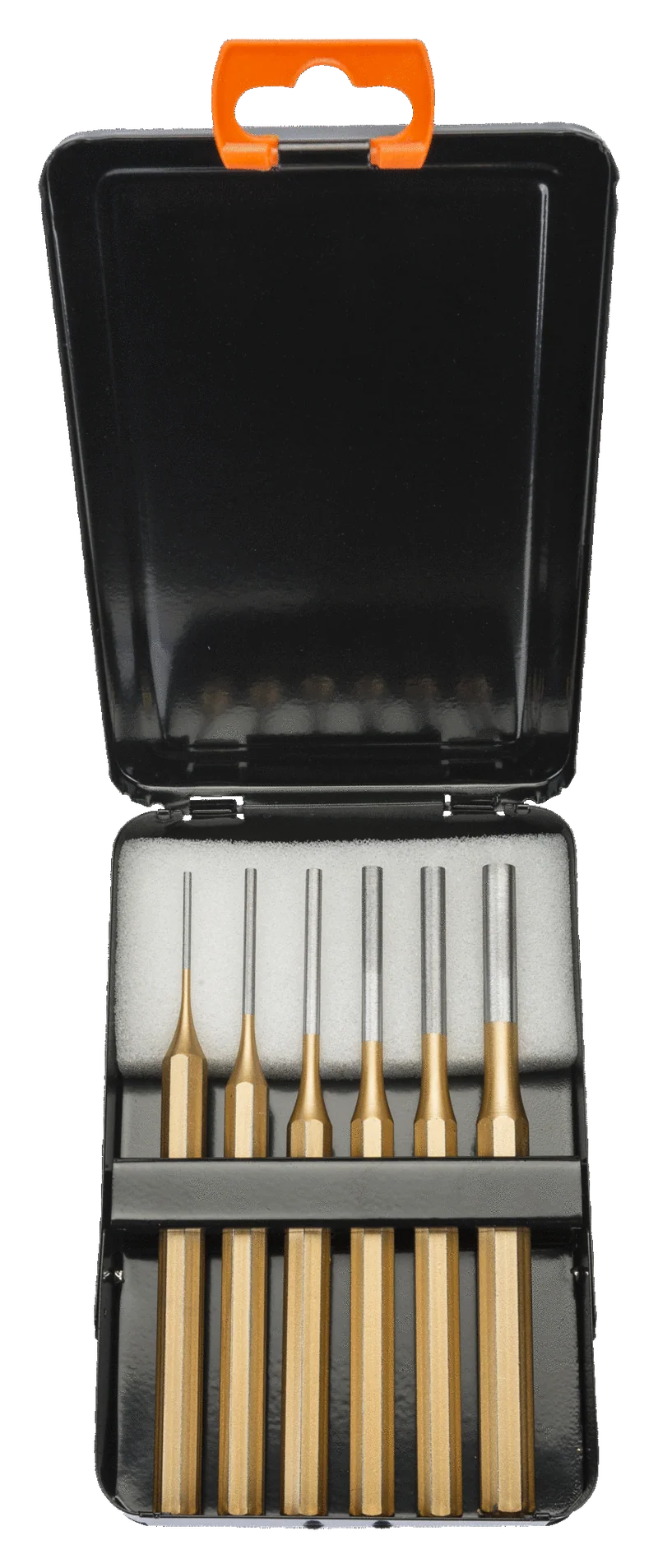 Set of coated pin punches with octagonal body