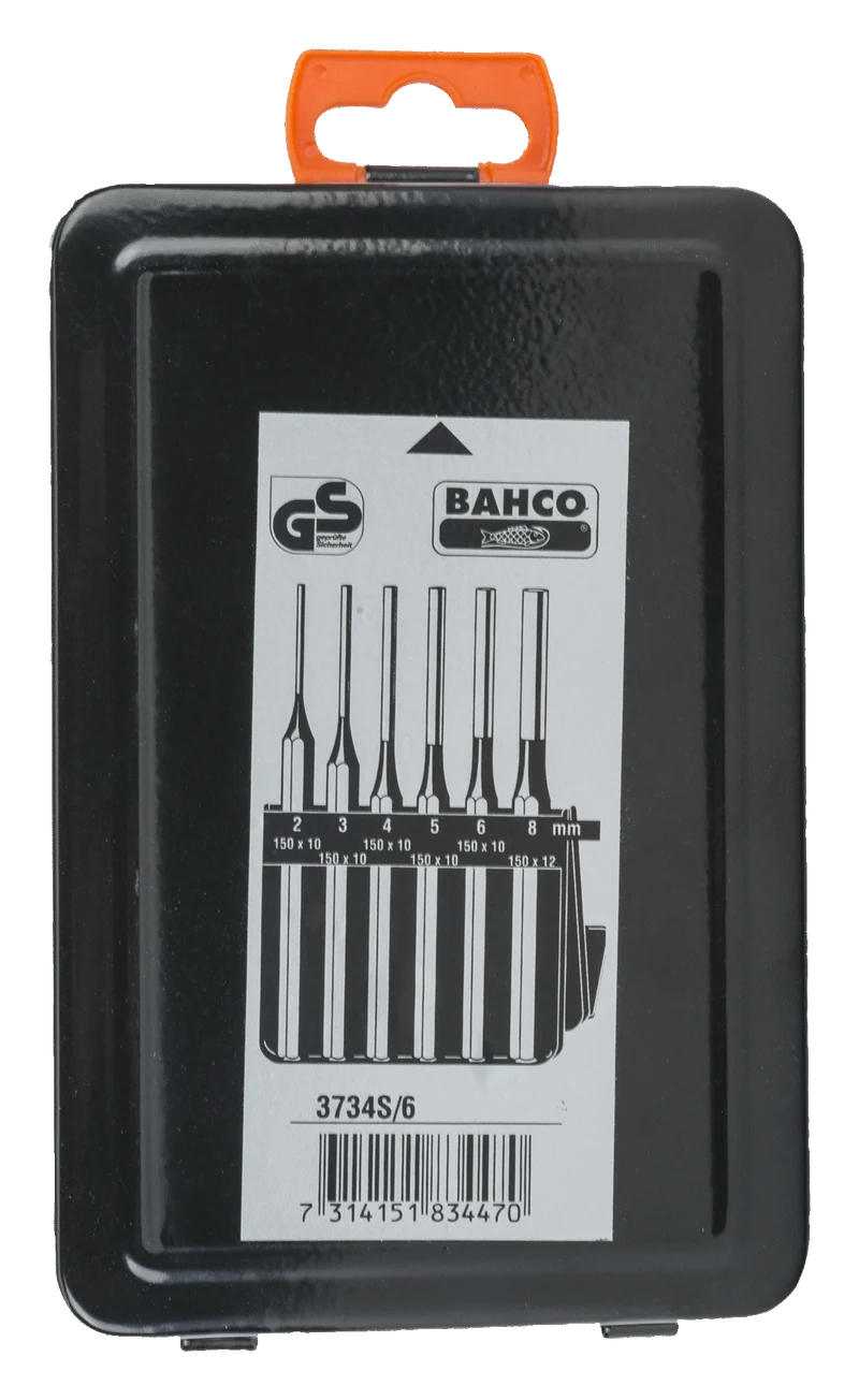 Set of coated pin punches with octagonal body