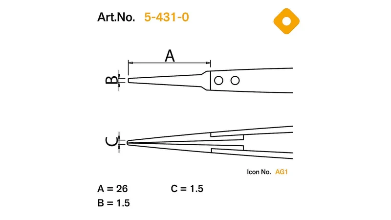 ESD replacement tips for 5-431 (pair) 1,5mm wide, conductive