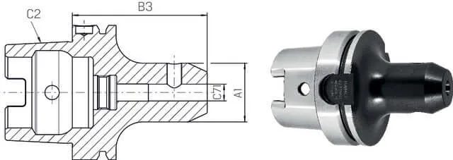 Weldon Clamping Chuck PREMUS, DIN 69893 A System Weldon, short, with cooling channel