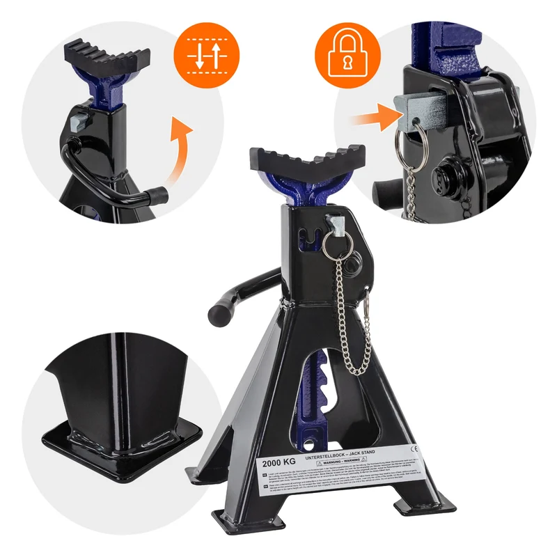 Unterstellböcke 2er Set 280-440mm Tragkraft 2 Tonnen TÜV/GS Zertifiziert