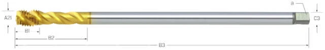 PREMUS machine tap, metric, HSSE-V3, TiN, extra long