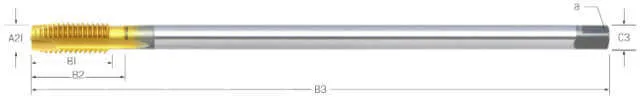PREMUS machine tap, metric, HSSE-V3, TiN, extra long