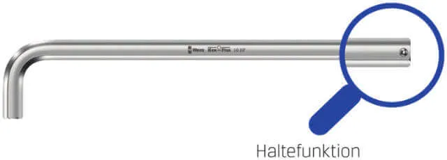 Hexagon socket key WERA, chrome-plated, with holding function