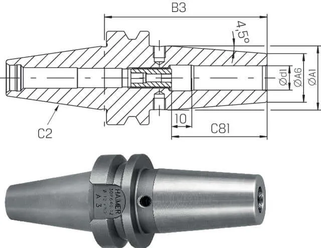 Shrink fit chuck with face contact HAIMER, short