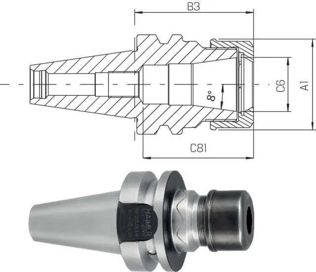 High Precision Collet Chuck with Face Contact HAIMER, HP ultra-short