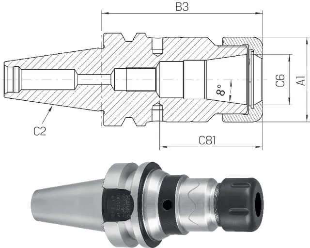 Collet chuck with face contact HAIMER, Power, ZG60