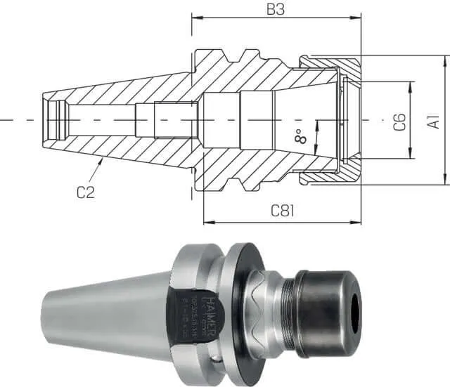 High Precision Collet Chuck with Face Contact HAIMER, HP ZG120