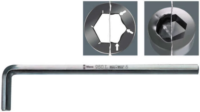 Hexagon socket key WERA, nickel-plated
