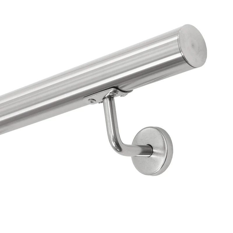 Edelstahl V2A Handlauf 100x4,2 cm Silber inkl. Wandhalterung