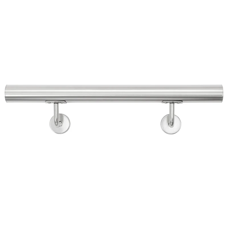 Edelstahl V2A Handlauf 50x4,2 cm Silber inkl. Wandhalterung